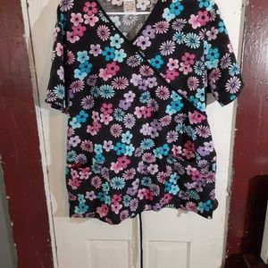 Cherokee floral scrub top